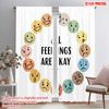 2pcs 2D Flat Printing Party Window Curtains All Feelings Okay Emoticons Polyester Without Electricity Birthday Party Use for