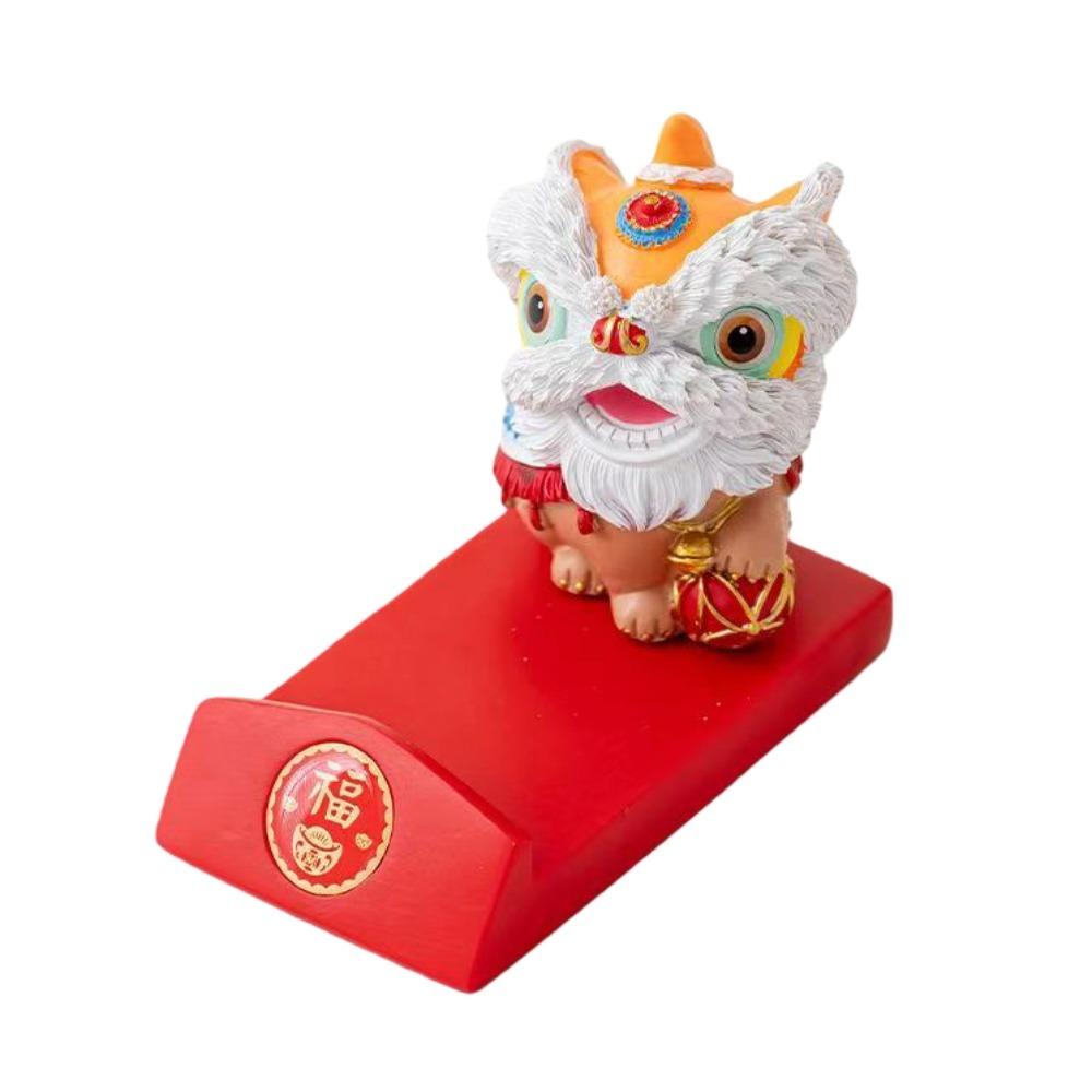 Year of The Horse Lion Dance Ornaments Lion Dance Mobile Phone Stand  Spring Festival