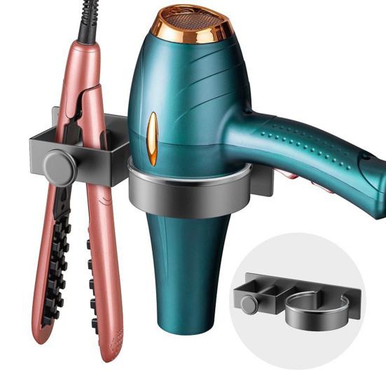 Настенный держатель для фена Yousheng, прочный, несущий нагрузку, простая установка, универсальный, минималистский стиль, металлическая подставка для фена, стойка для хранения