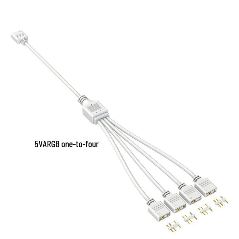 12V RGB 4-контактный к 5 удлинителям и 5V ARGB 3-контактный к 3 разветвителям для синхронизации с материнской платой компьютера