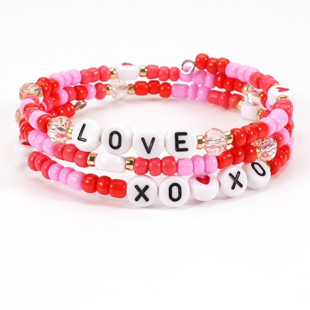 Valentine's Day Bracelet XOXO Soft Pottery Love Qixi Gift Wrapping Rice Ball