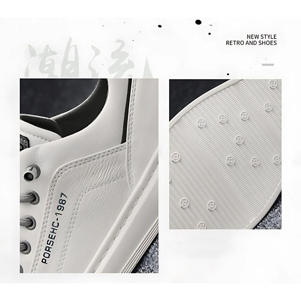 Повседневная обувь из искусственной ПУ черного цвета для ношения в помещении, японская обувь [adzu], Обувь, Кожа, Мужские кроссовки, Кожа, Удобная, Легкая, Повседневная, Белая, (Белый,