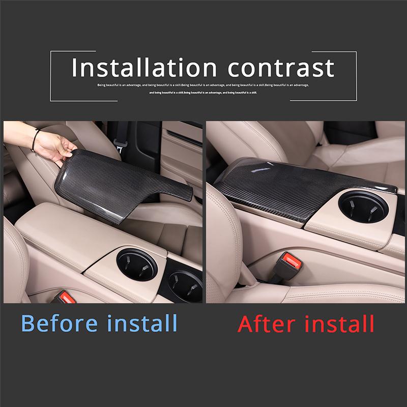 Real carbon fiber For Porsche Taycan 2019-2025 Car Center Console Armrest Box Protective Cover decorative Interior Accessories