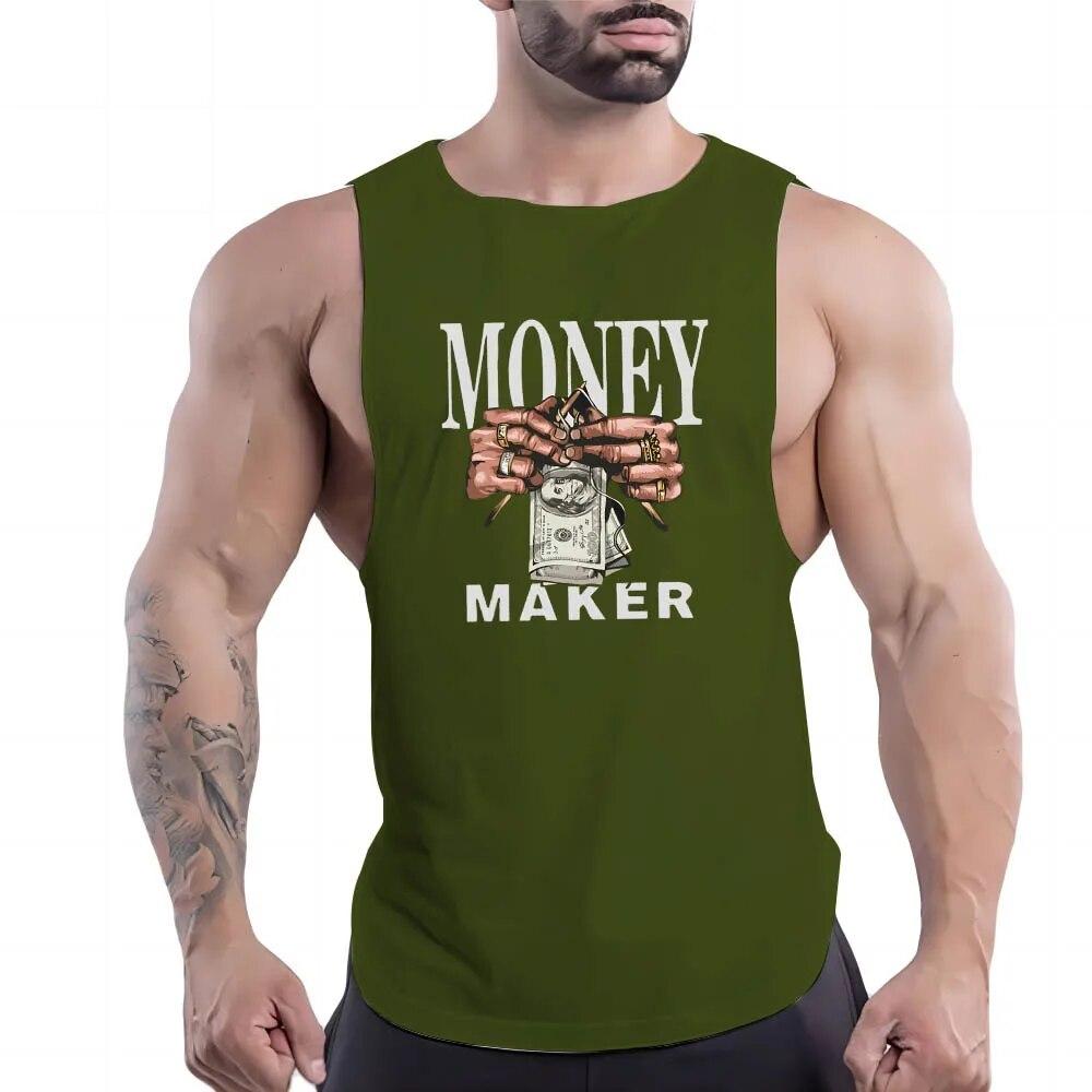 Летняя мужская повседневная спортивная жилетка с круглым вырезом для взрослых, простая модная дышащая футболка без рукавов с креативной графикой и 2d принтом