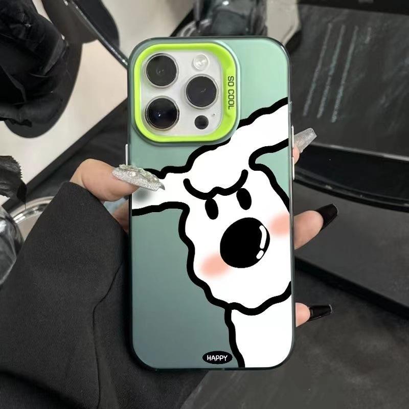 Серьезная маленькая белая собачка для чехла мобильного телефона iPhone15 Apple 13PROMAX цветная серебристая 11 жесткая девушка 14 милая 78