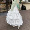 New Spring and Summer Tulle Skirt White Mesh Skirt for Women Mid-length A-line High-waisted Slim Big Puffy Cake Skirt
