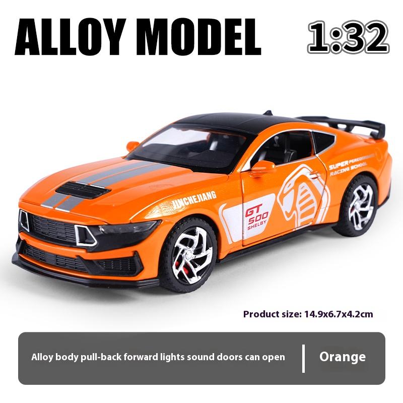 1/32 Mustang GT500 Металлическая литая модель автомобиля Сила возврата Вперед Звук и свет Детская игрушечная машинка Подарок для мальчика