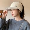 New Winter Plush Ear Protecting Peaked Cap for Women Korean Style Versatile Empty Top Ponytail Warm Baseball Hat