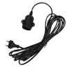 Kwmobile Support Lampe Douille E27 - Câble Pour Ampoule Avec Bague Fixation - Cordon Alimentation Noir Prise Électrique Et Interrupt