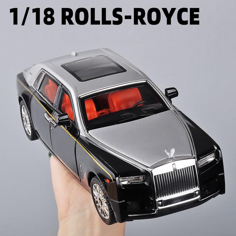 1:18 Rolls Royce Phantom Роскошный Автомобиль Сплав Литье под Давлением Металлическая Модель Звук и Свет Оттянуть Назад Игрушка Модный Орнамент Подарок на День Рождения Для Мальчиков