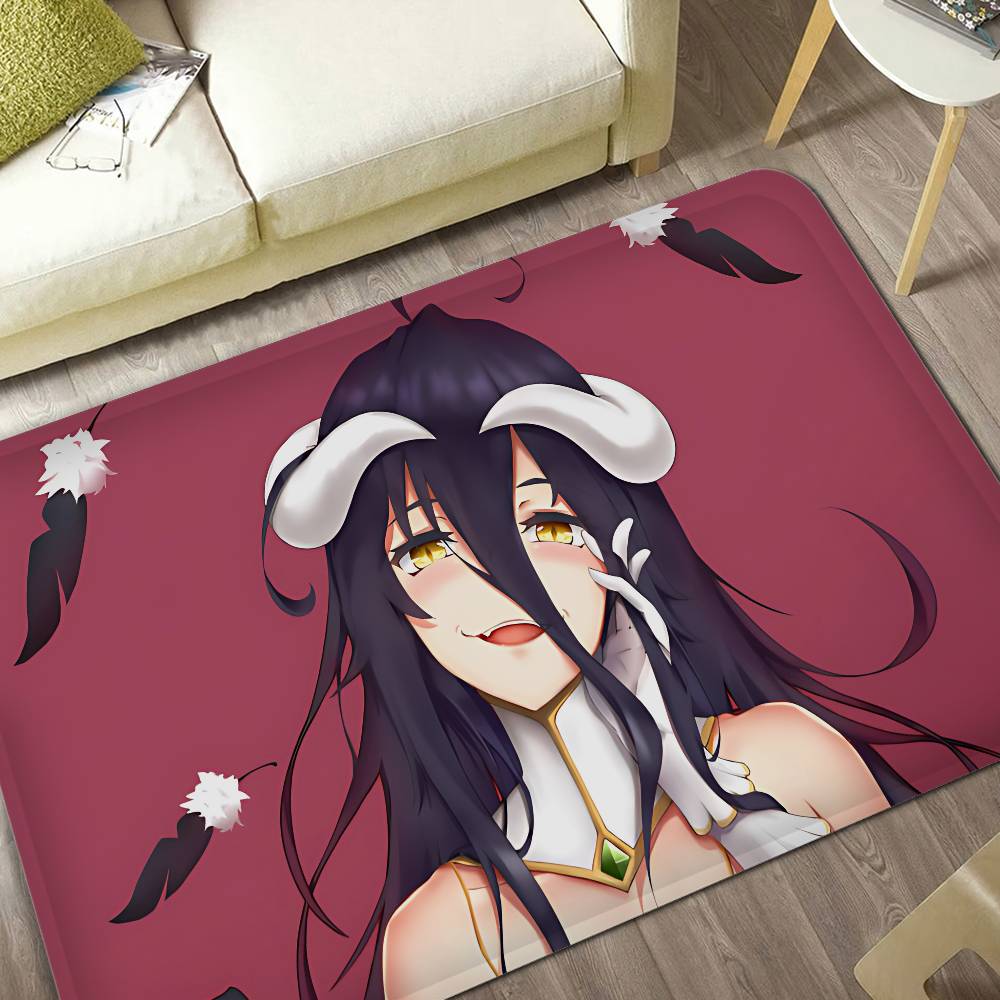 Gamer Albedo Anime Sexy Girls Entrance Door Mat Washable Non-Slip Living Room Sofa Chairs Area Mat Kitchen Welcome Doormat