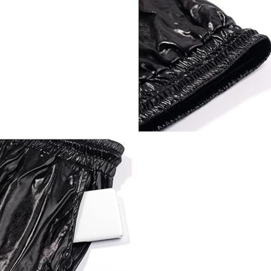 Men Shorts Elastic Drawstring Waist Casual Shorts with Pockets Solid Color Bright Color Loose Fit Shorts