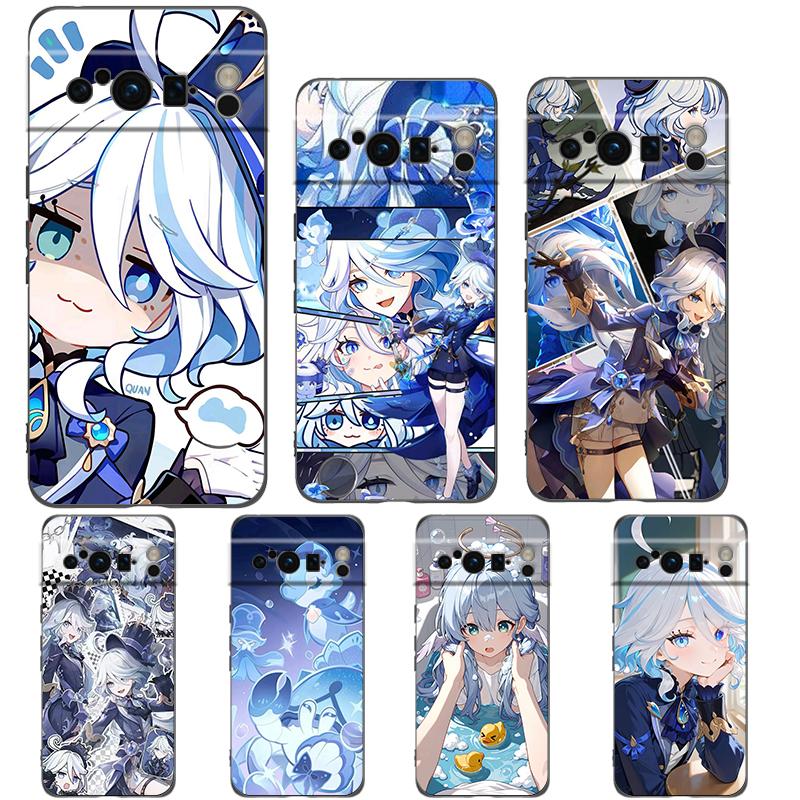 Чехол для телефона Google Pixel 10 Pro Pixel 9 Pro XL TPU Чехол Pixel 8 Pro 9A 8A 7A 7 6A 6 Pro Покрытие Genshin Impact Милая Фурина