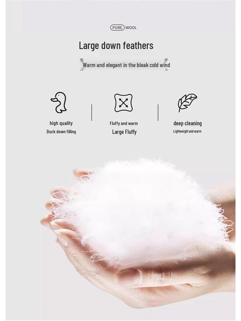 Стильная теплая пуховая куртка для женщин среднего возраста - Пальто из белого утиного пуха с капюшоном на зиму 2025