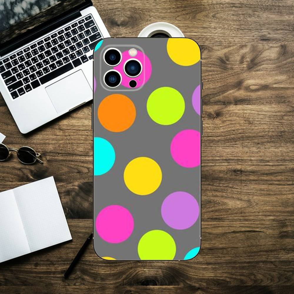 Цветной чехол-дот для iPhone 16, 15, 14, 13, 12, 11, XS, XR, X, 8, 7, Pro, Max, Plus, mini, силиконовый, черный