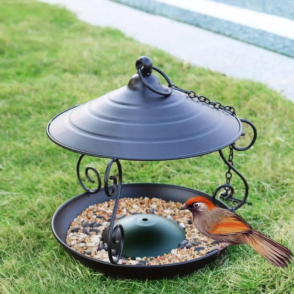 Rainproof Bird Food Dispenser Iron Bird Feeding Tray Garden Decor Bird Feeder  Hummingbird