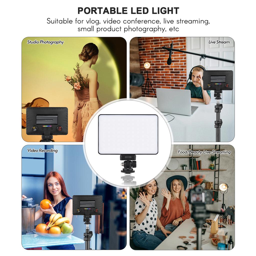 Мини-лампа для фотосъемки Светодиодная лампа с регулируемой яркостью Портативная лампа для видеоблога 196 светодиодных бусин 20 Специальное освещение