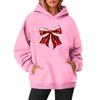 Women's Sweatshirts O-neck Long Sleeve Christmas Printed Top Solid Color Hoodie