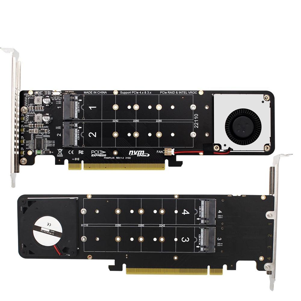Адаптер карты расширения PCIe 4.0 X16–M.2 M-key NVMEx4SSD RAID 4 x 32 Гбит/с