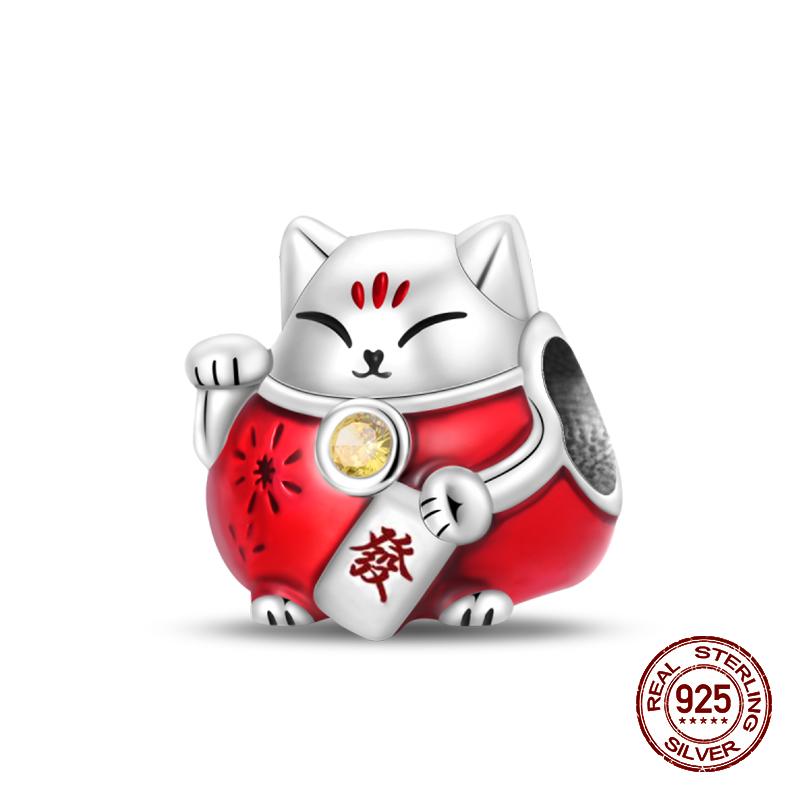 100% стерлингового серебра 925 пробы с изображением кофейного кота, кролика, медведя, пингвина, бусины, подходят для 925 оригинальных браслетов, сделай сам, подарок на день рождения, ювелирные изделия