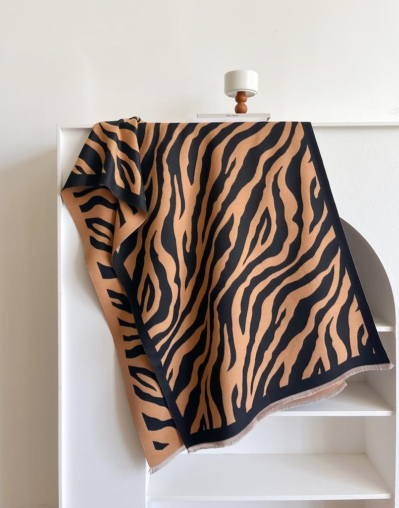 Elegant Women Streak Pashmina Scarves Fringe Wrap Winter Warm Fashion Brands Designer Cashmere Two-Sided Scarf Blanket Shawls