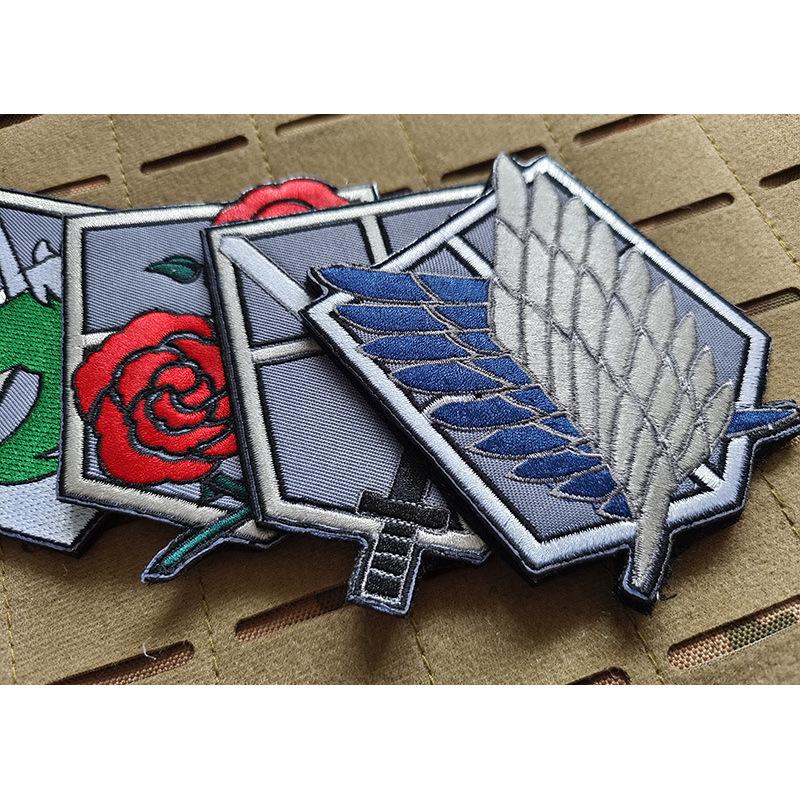 Нашивка Attack On Titan с вышитыми нарукавными повязками Wings Of Liberty из ПВХ, резиновые нашивки для тактического рюкзака, японская наклейка-аниме