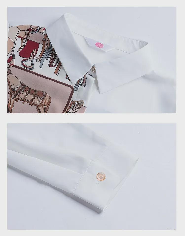 Женская ретро-рубашка с длинным рукавом из шифона с цветочным принтом для осени и весны