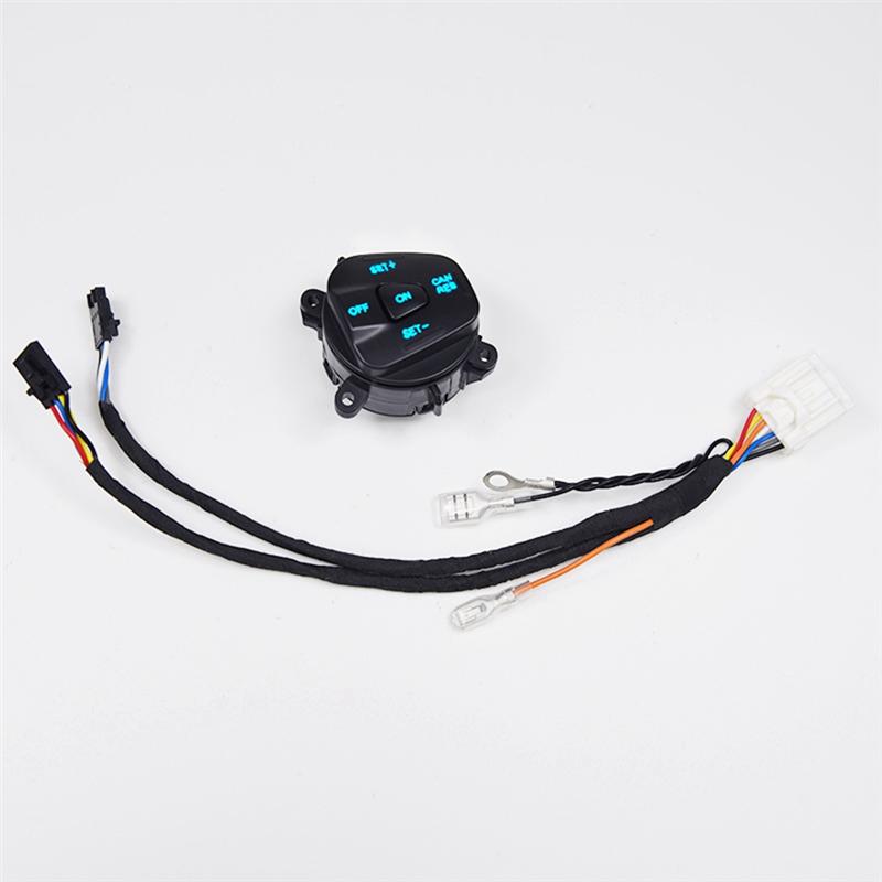 A28G-Car LED Steering Wheel Right Cruise Control Switch Button With Wiring For Ford Fiesta MK7 Escort Ecosport 2013-2015