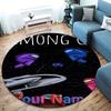 Among Us Custom Name Round Area Rug,Carpet Rug for Living Room Bedroom Sofa Playroom Decor,Non-slip Floor Mat