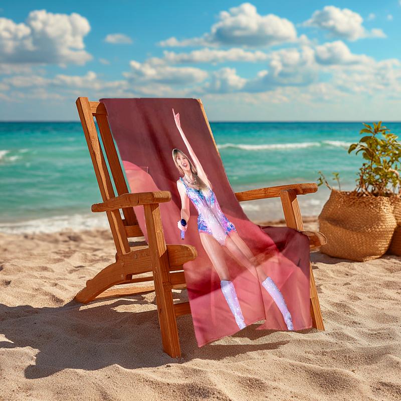 1pc Taylor Swift1 Beach Towel, Comfortable and Thick, and Swimming/Bath/Picnic/Camping Towel, Suitable for Seaside Beaches