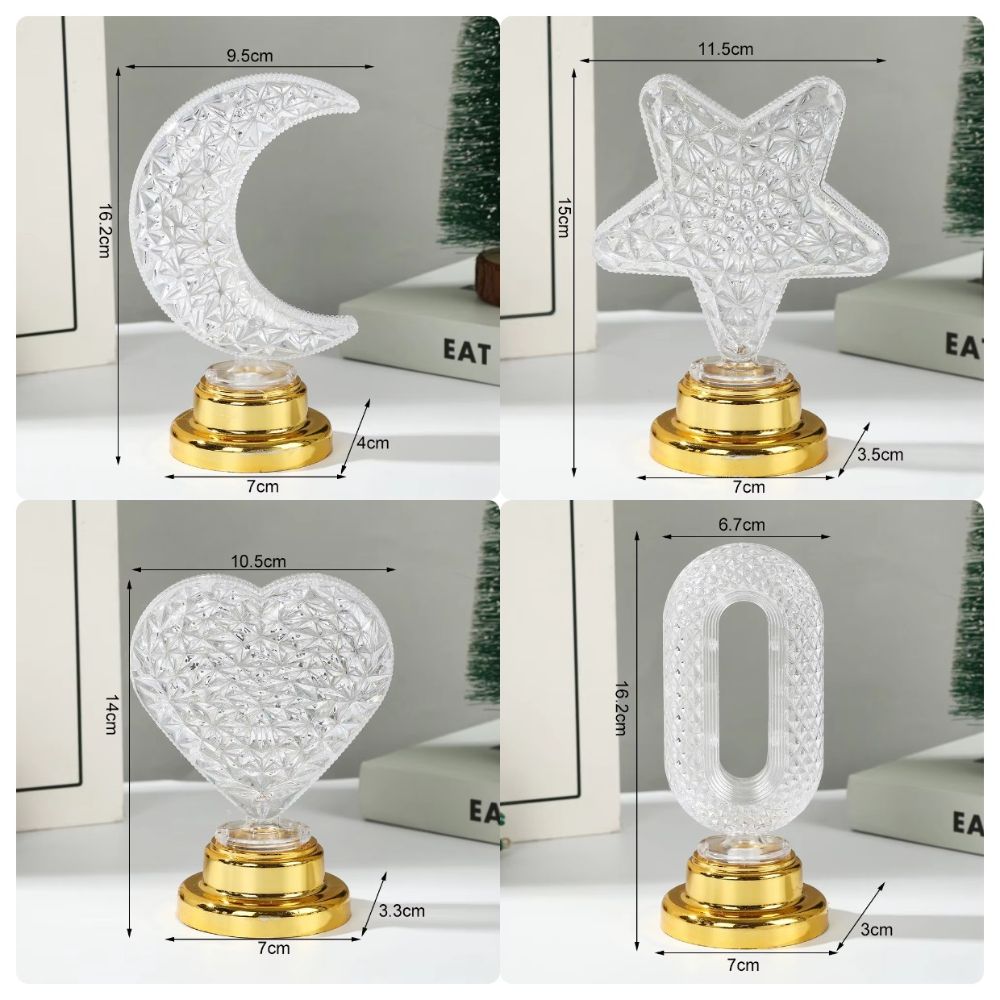 Star Moon Design Table Decor Lamp Multi-Color Color Changing Lamp Bedroom Night Light Home Decor