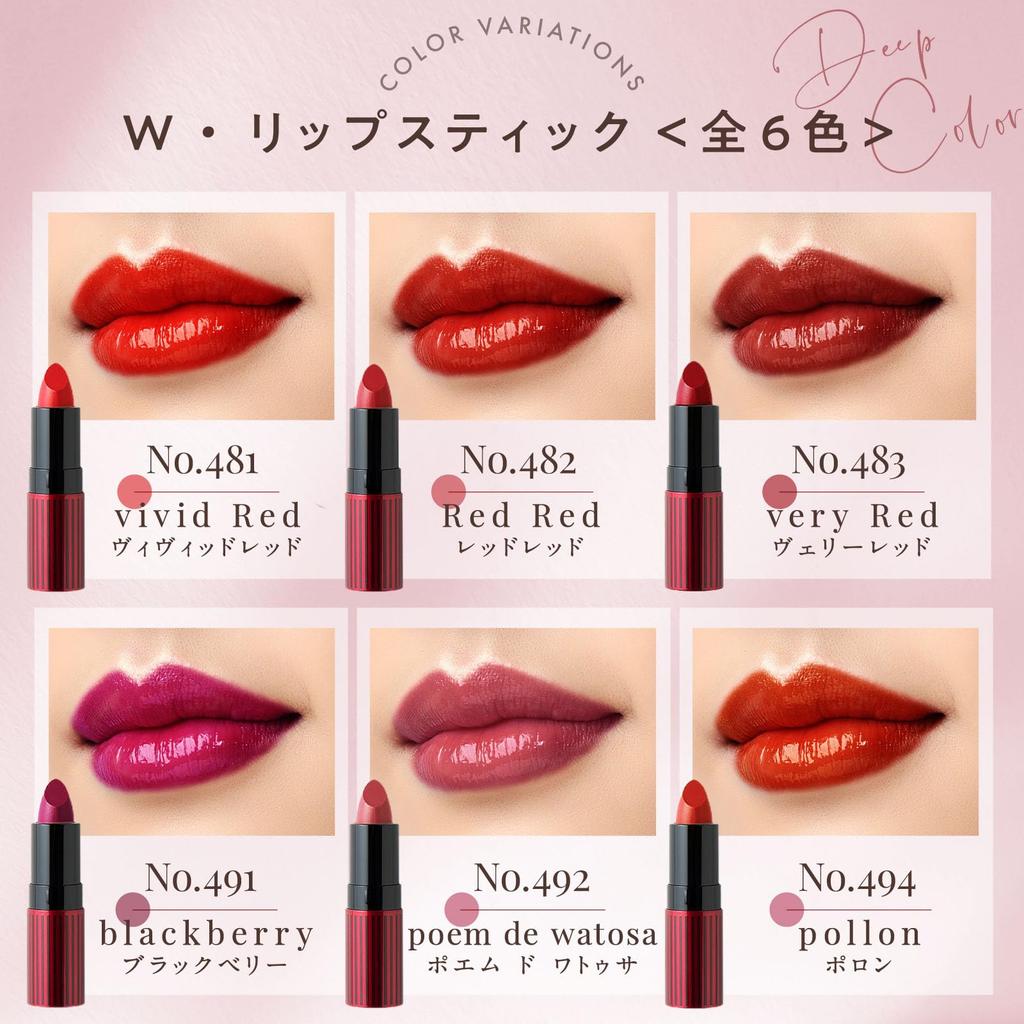 Помада 481 Vivid LE WATOSA lip Высокоувлажняющая Высокопигментированная Глянцевая отделка Не скатывается Не сушит ингредиенты Помада Цвет Губы