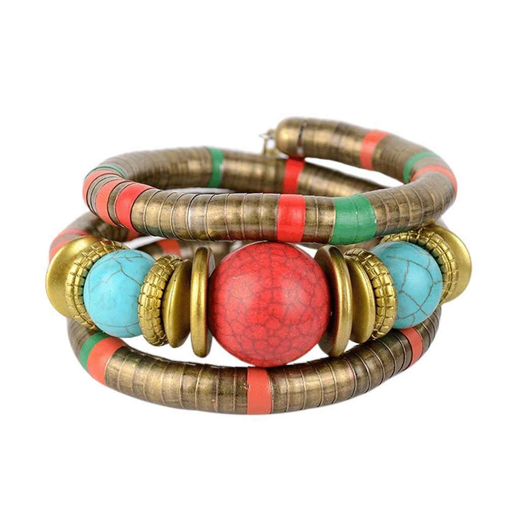 Gold Color Multi Layer Bracelet Alloy Three Layer Bangle Snake Bracelet Jewelry Accessories