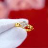 New High-level Sense of Fashion Light Luxury Zirconia Four-leaf Clover Ring Versatile Lucky Grass Open Finger Ring Female