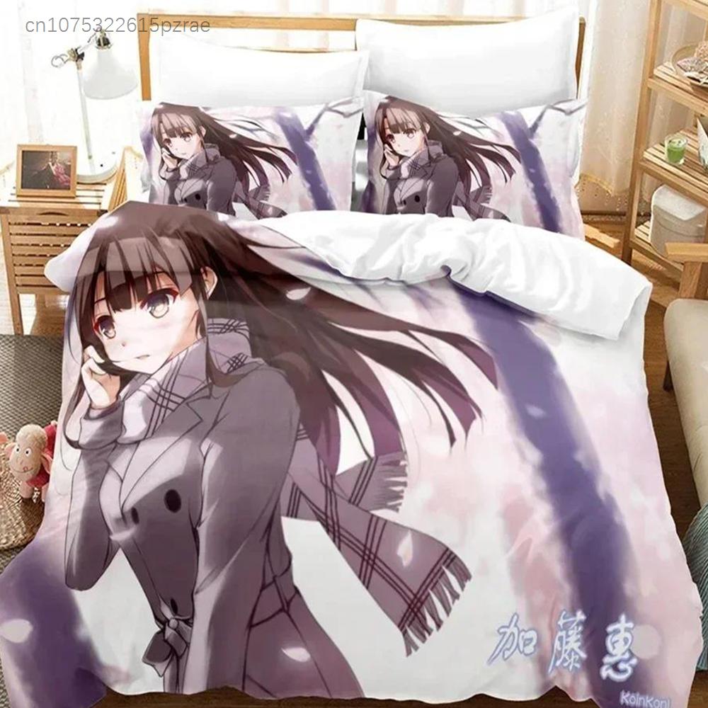 3D Saekano Как воспитать скучную Ги Комплекты постельного белья Пододеяльник с наволочками Твин Фул Квин Кинг Постельное белье