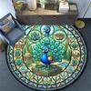 Royal Peacock Garden Round Area Rug Under Office Chairs Bedroom Living Room Home Decor