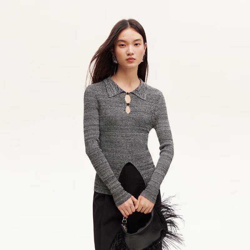 VEROMODA Women's Waterdrop Cut-out Ribbed Knit Top