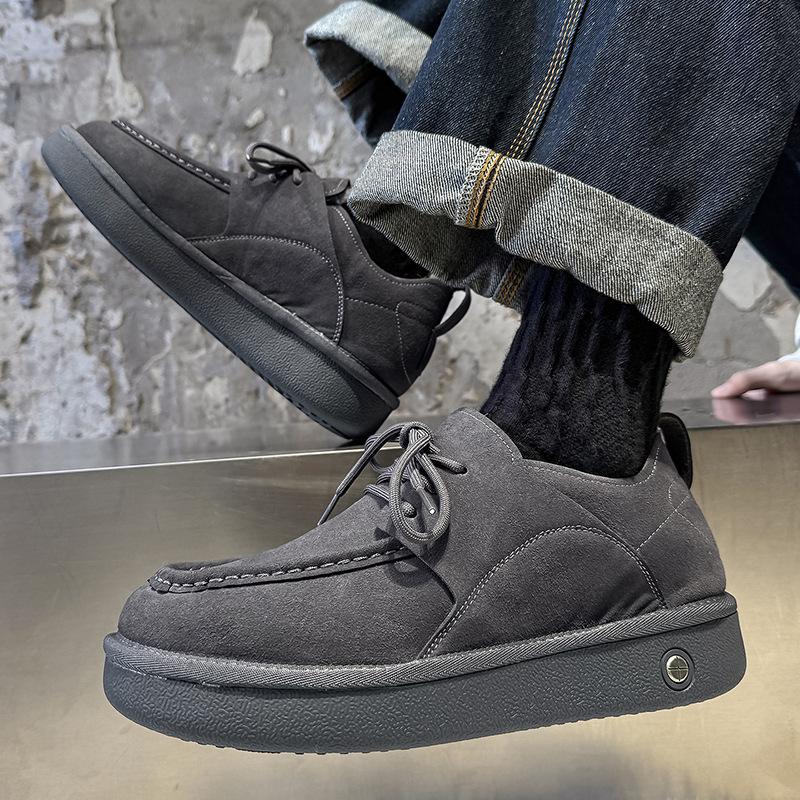 Thickened thermal snow shoes velvet large cotton shoes autumn and winter men's lace-up snow boots