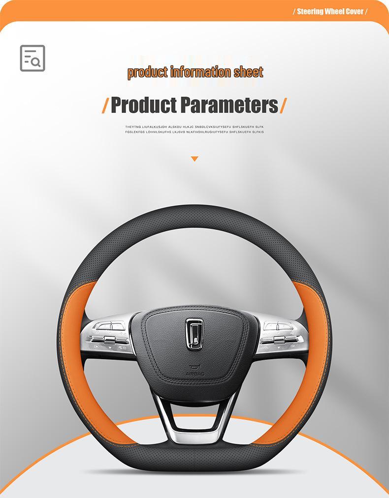 Ultra-Thin Genuine Leather Steering Wheel Cover for Besturn NAT B70, T77, T90, T50, Yueyi