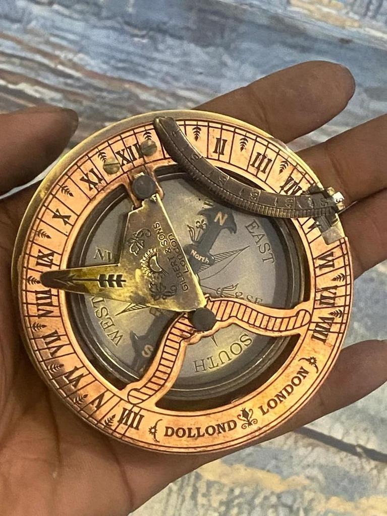 Marine Working Sundial Compass Brass Nautical Antique Finish Collectible Wonderful Seasonal Gift