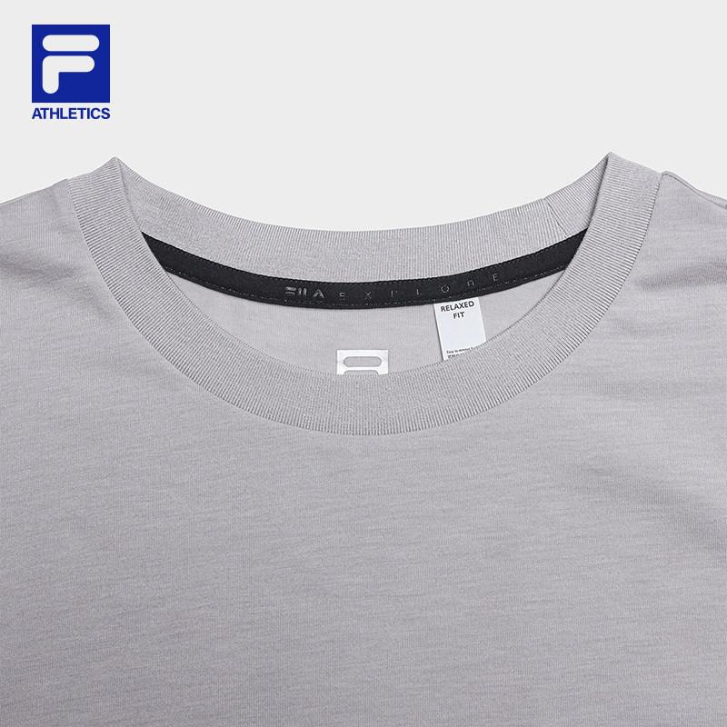 Fila Мужская футболка с круглым вырезом, прямой крой, короткий рукав, топ A11M627108F-GY