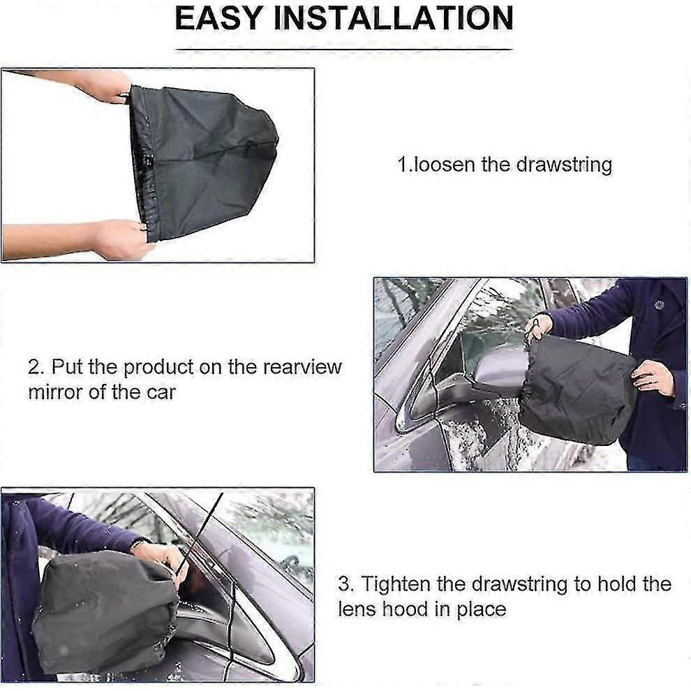 1 Pair Car Side Mirror Snow Cover, Mirror Frost Protection Cover, Car Mirror Protective Snow Cover, Car Exterior Mirror Frost Cover - PJ