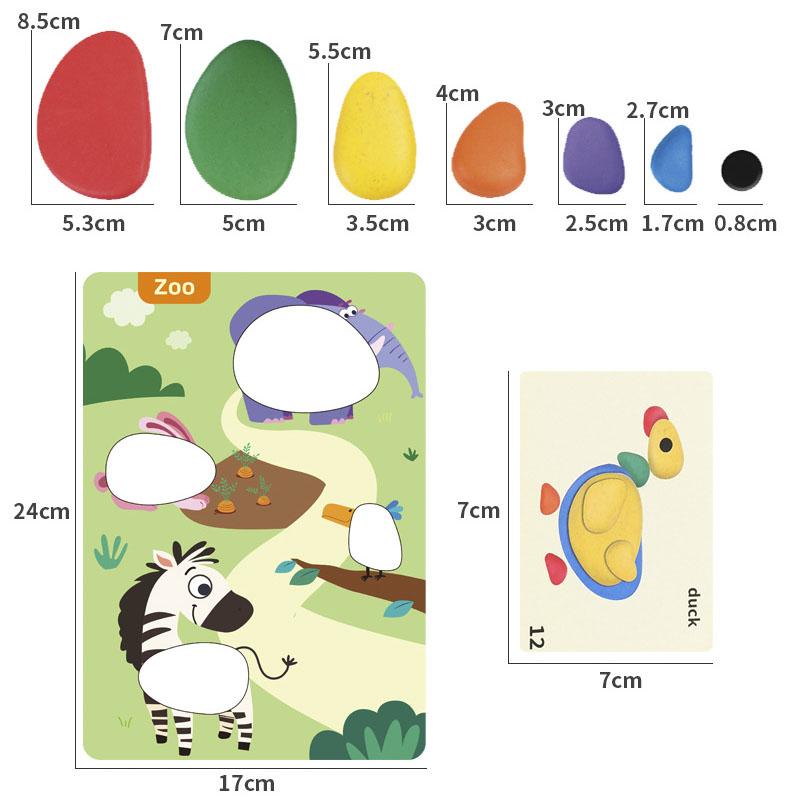 Non-Toxic Children 3D Puzzle Montessori Toys Rainbow Pebbles Logical Thinking Game Kids Painting Sensory Learning Toys For 3-6 Years Old