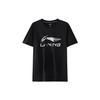 Li Ning Sports Fashion Series Logo Letter Print Sports Round Neck Short Sleeve T Shirt Men T Shirt Black AHSR659-1
