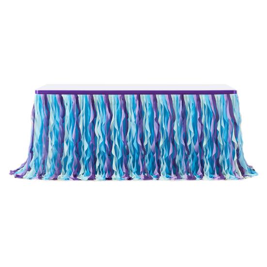 Curly Willow Table Skirt for Rectangle Round Tables 6ft Ruffle Tutu Table Cloth Reusable