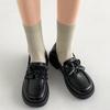 Black Bow Retro Versatile with Skirt Platform Small Leather Shoes Women's 2025 New Spring and Autumn One-pedal Loafers