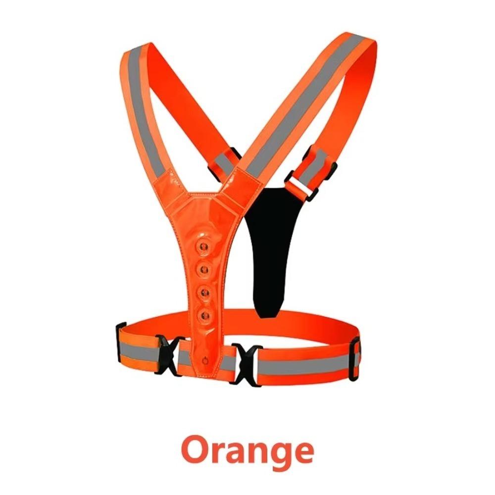 High Visibility Night Running Vest Adjustable Sports Vest for Night Warning Work Fishing