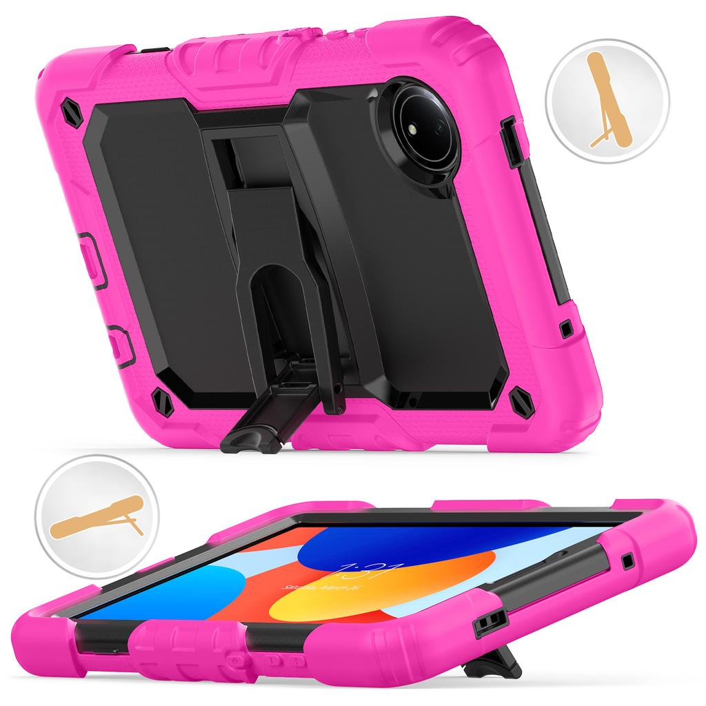 Heavy Duty Silicone Shockproof Stand Tablet Case For Redmi Pad SE 8.7 inch 4G 3 Layer Protective Funda Cover #R