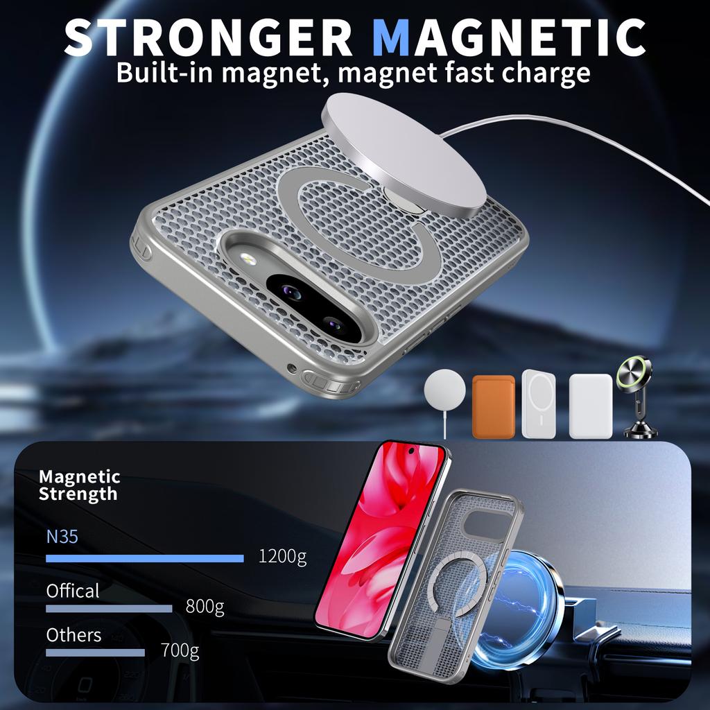 Охлаждение Рассеивание тепла Магнитный Для Magsafe Чехол для телефона Для Google Pixel 10A 10 9 Pro XL 9A Броня Ударопрочный Скрытый Кронштейн Крышка