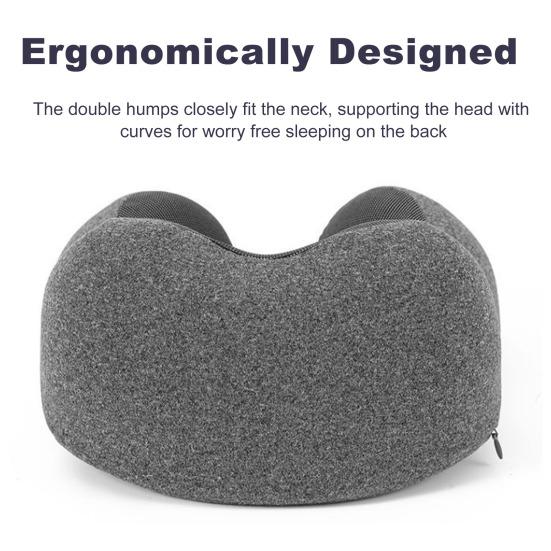 Подушка для шеи с капюшоном, пена с эффектом памяти, U-образная подушка с регулируемым шнурком, дышащая подушка для шеи для длительных перелетов в самолете, автомобиле, поездках на автомобиле